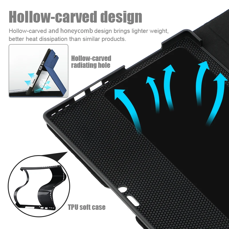 Estojo à Prova de Choque para Microsoft Surface Pro Tpu Holder Capa Bolsa go Go2 Go3 Pro9 Pro8 Pro7 Pro6 Pro5 Pro4 - Imagem 3