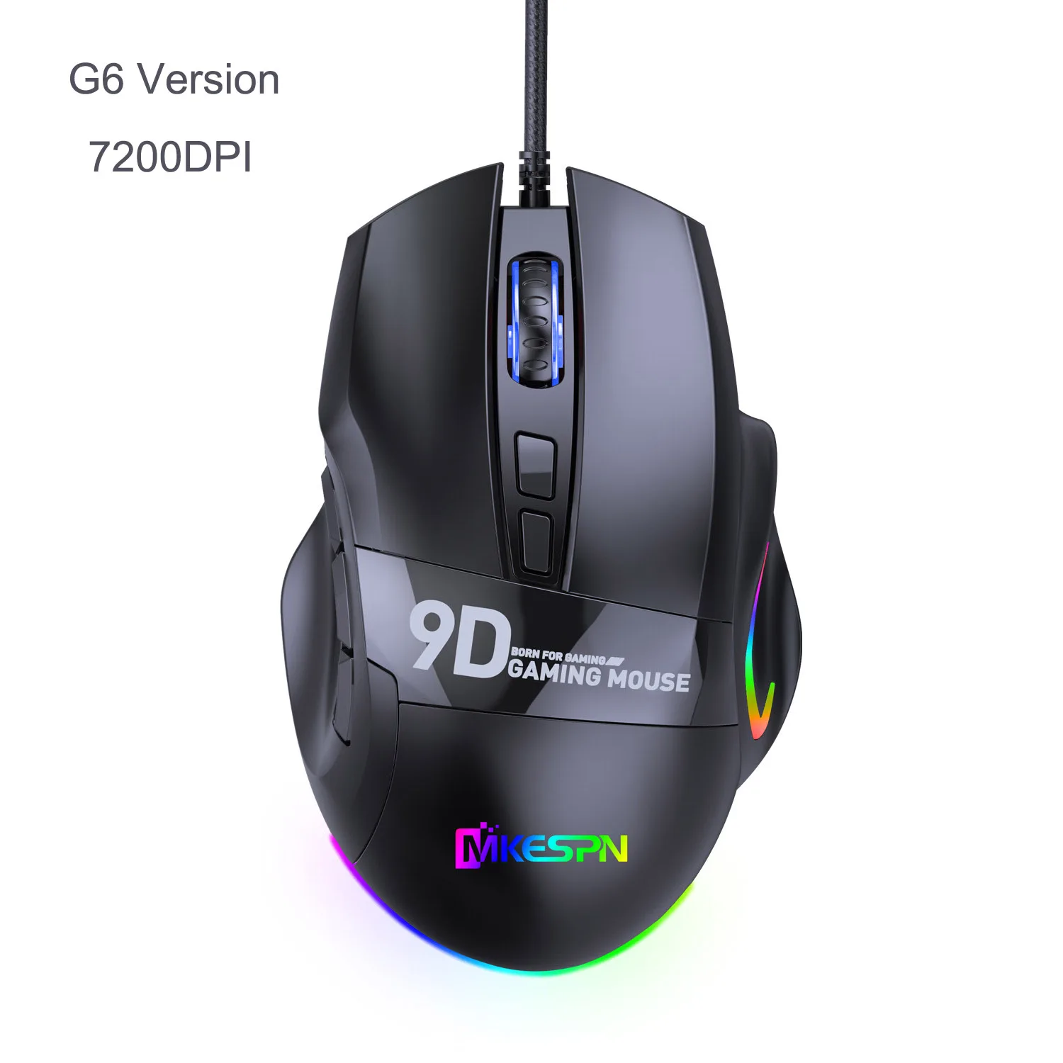 12000DPI Macro RGB Gaming Mouse 9 Programmable Keys Game Mouse RGB Light Max to 6 levels For pc mac gun PUBG Laptop