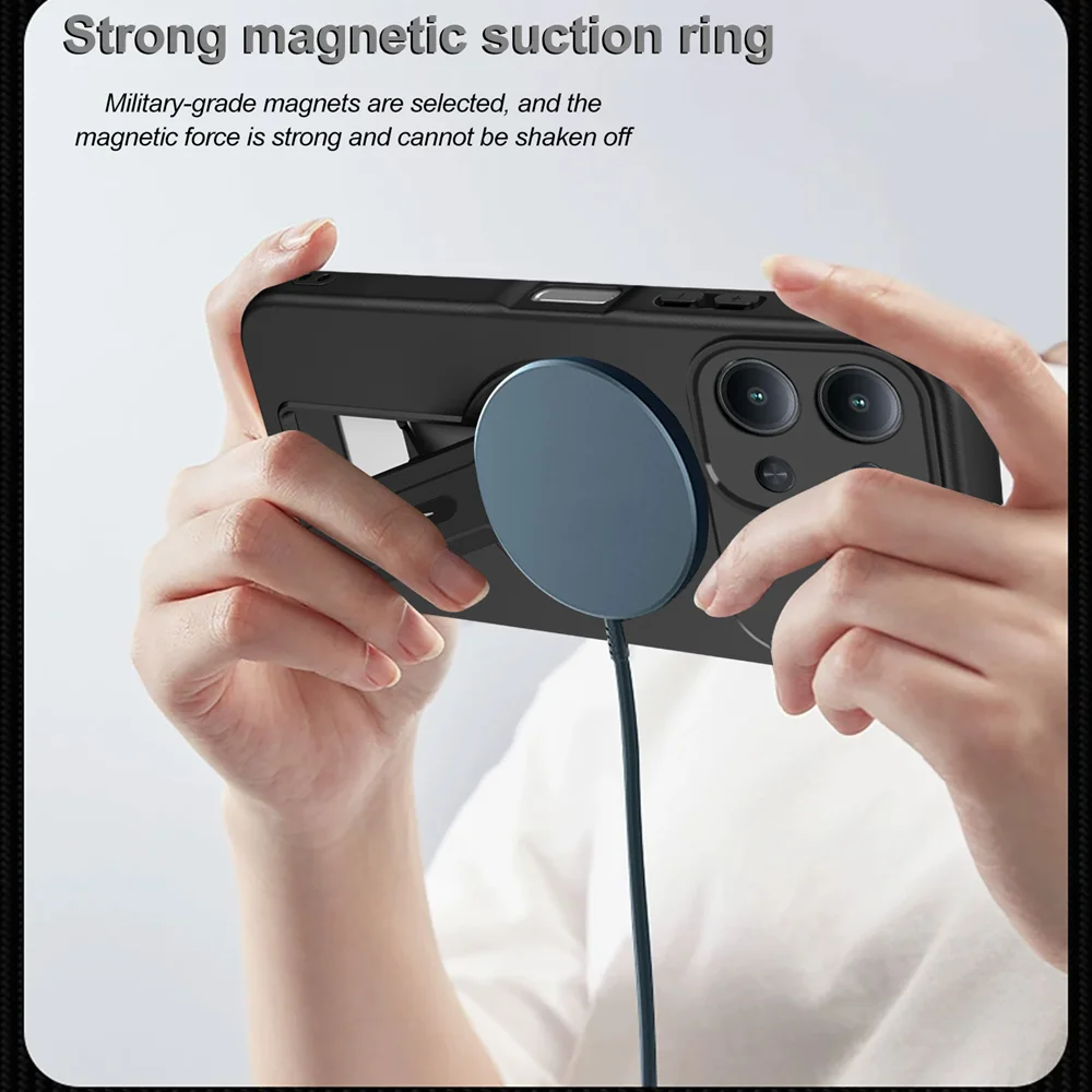 Luxury Magnetic Stand Holder Phone Case with Magsafe Wireless Charging Compatibility