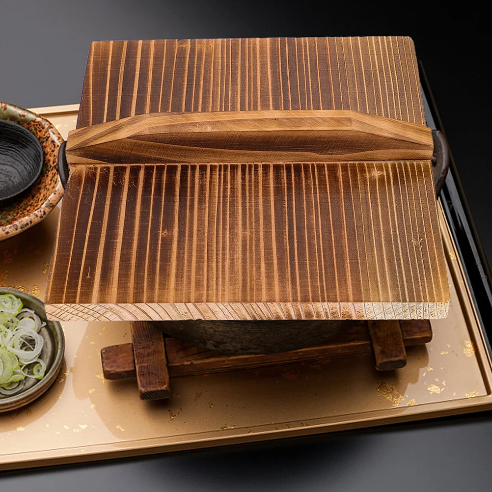 

Wooden Pot Cover Anti-Spillover Tamagoyaki Pan Wok Cover Pot Lid Kitchen Tool