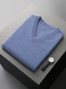 Men Wool V-neck Sweater Vest Pullover Autumn Winter Basic Casual Cashmere 100% Merino Wool Knitted Soft Sleeveless Waistcoat Top 4