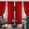 Set Of 4 Curtains, Solid Color Simple Rod Pocket Blackout Curtains, Suitable For Living Room, Office, Home, Bedroom Decoration 1