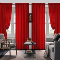 Set Of 4 Curtains, Solid Color Simple Rod Pocket Blackout Curtains, Suitable For Living Room, Office, Home, Bedroom Decoration 1