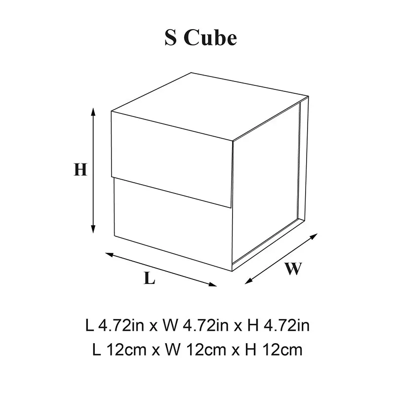 Geotobox 소형 큐브 블랙 마그네틱 클로저 럭셔리 캔들 포장 선물 상자, 12x12x12cm, 4.72x4.72x4.72 인치
