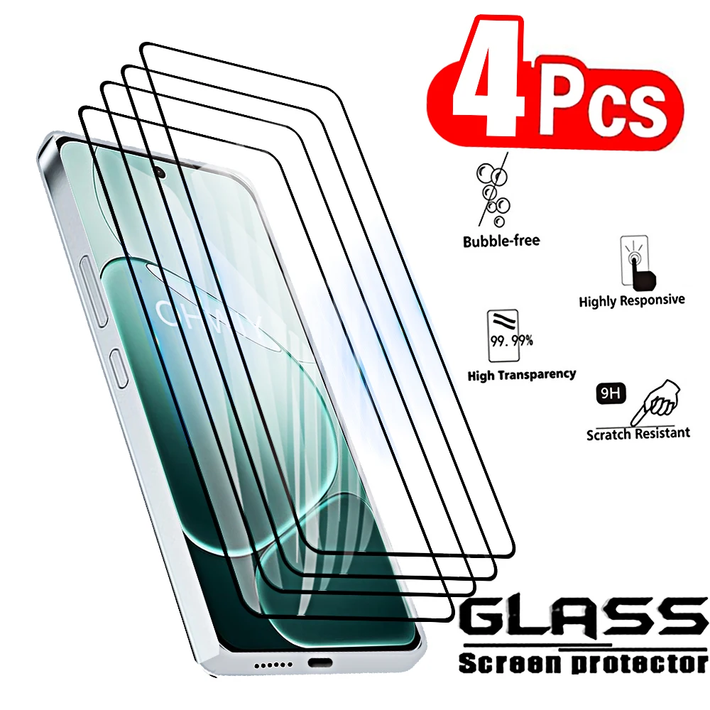 4-Pack Tempered Glass Screen Protectors - HD Front Protective Cover Film
