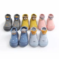 Baby Socks Shoes Kids Toddler First Walkers Cartoon Pattern Soft Non-Slip Sole Comfortable Rubber Floor Shoes for Boys Girls