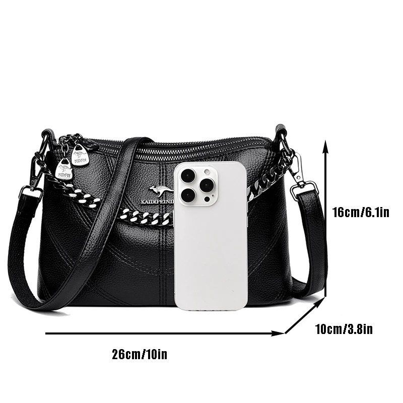 Borsa tote da donna in pelle di alta qualità Borse a tracolla a tracolla da donna in morbida pelle bovina di lusso 2025 Borsa a tracolla femminile di moda - immagine 3