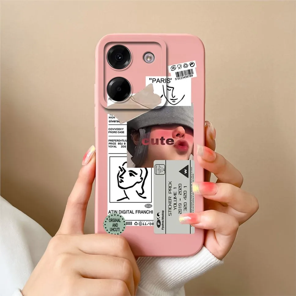 Sweet Girl Soft Liquid Silicone Protective Phone Case Cover