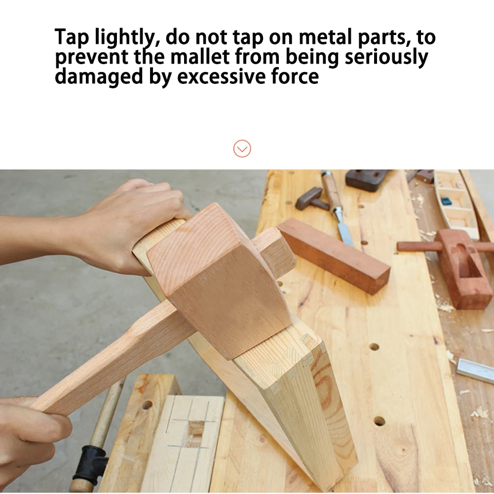 Quality Solid Beech Wood Hammer 84/100/130mm Carpenter Wooden Carving Mallet Beat Hand Tools For Woodworking 6