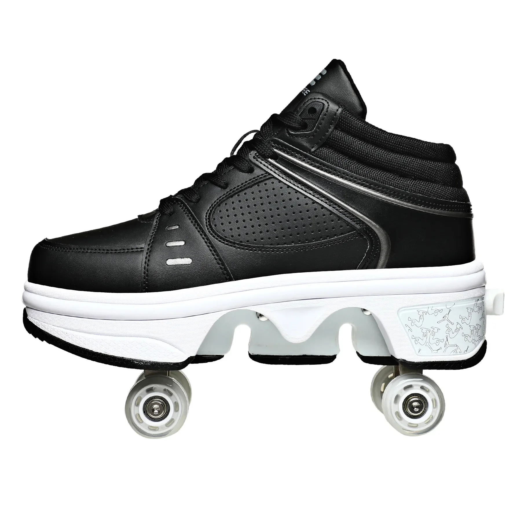 Kids Deformation Roller Skates Shoes 4 Wheels Parkour Sport Roller Shoes Children Girls Boys Skates Unisex Adult Sneakers