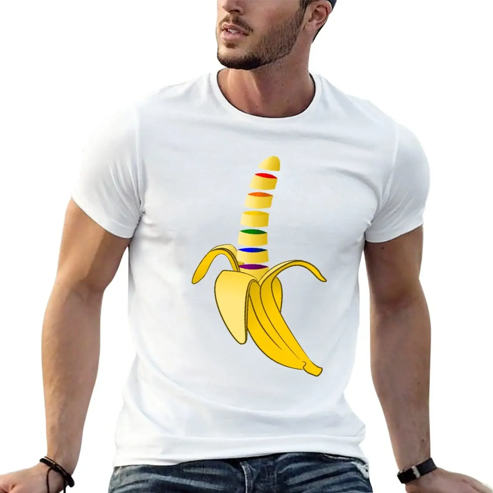 

Gay Pride Banana T-Shirt Aesthetic clothing heavyweights mens t shirts pack