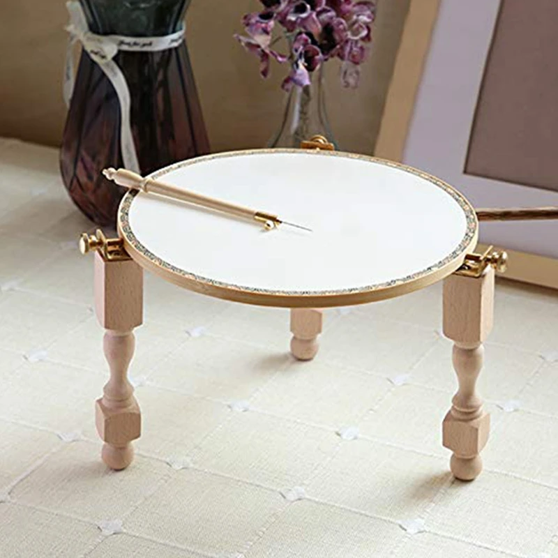 BAAJ-Adjustable Portable Wooden Embroidery Hoop Stand Needlework Cross Stitch Frame Rack,Frame Rack Holder Accessories