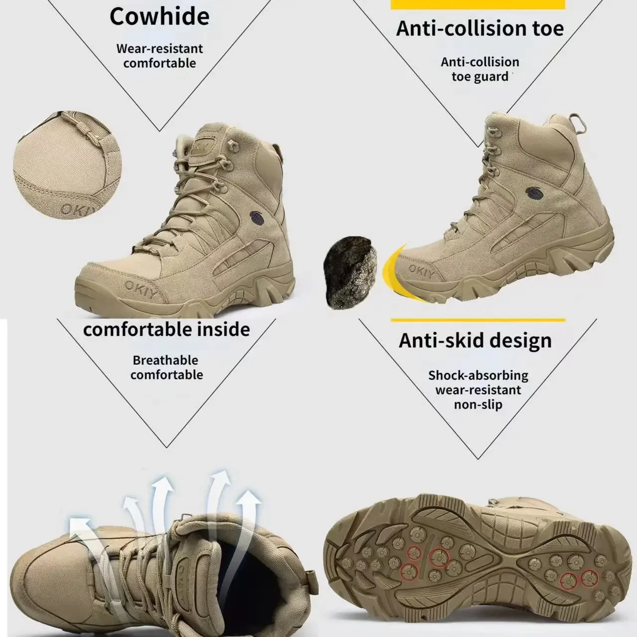 Amazon.com: Lfzhjzc Men's Tactical Boots, Work Boots for Men,Tactical Boot,  Military Work Boots, Waterproof Fabric, Plus Velvet Thick, Suitable for  Winter (Color : Sand, Size : 10.5) : Clothing, Shoes & Jewelry