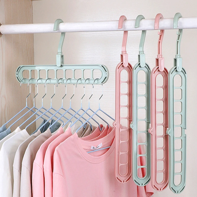 Plastic Clothes Hanger Drying Storage Hanging Rack Multifunction Multi-port Support Scarf  T Shirt Dried Hanger Home Organzation 5