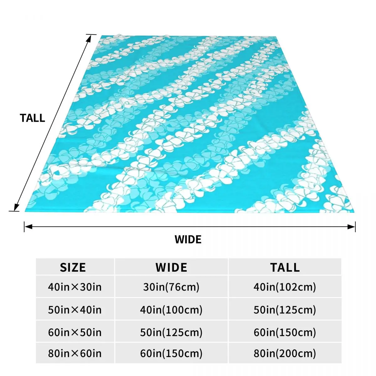 Puakenikeni Single Leis On Turquoise Blanket Flannel Breathable Throw Blankets Sofa For Home Bedroom Throws Bedspread Quilt 3