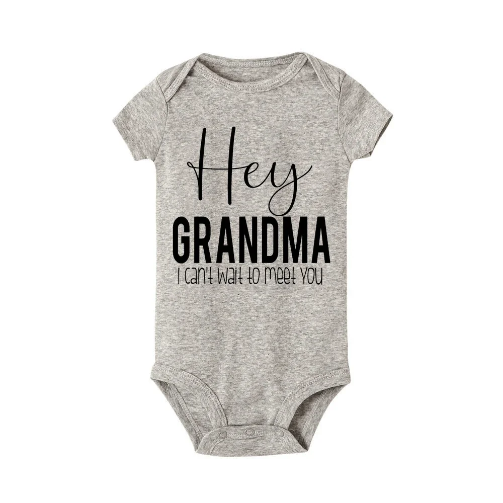 Hey Aunt I Can't Wait To Meet You Announcement Baby Bodysuit Summer Boy Girl Romper Pregnancy Reveal Clothes Infant Shower Gifts 3