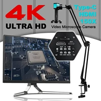 YIZHAN Digital Microscope 4K FULL HD HDMI VGA 1080P Industrial Camera C-Mount Via Type Measurement 150x Lens For Soldering Phone 1