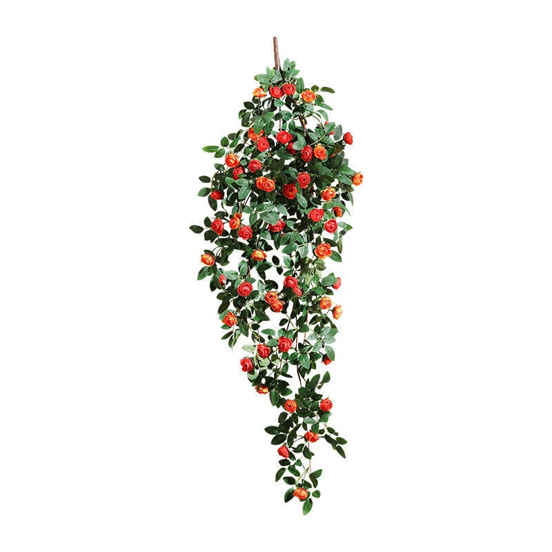Artificial Rose Vine Bouquet - 80cm Decorative Hanging Rattan Accent for Home and Wedding Decor