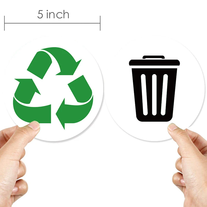 6 Pcs* 5inch PVC Recycle Trash Bin Sticker Vinyl Decals For Label Bins Containers Garbage Cans Home Decor trash can sticker