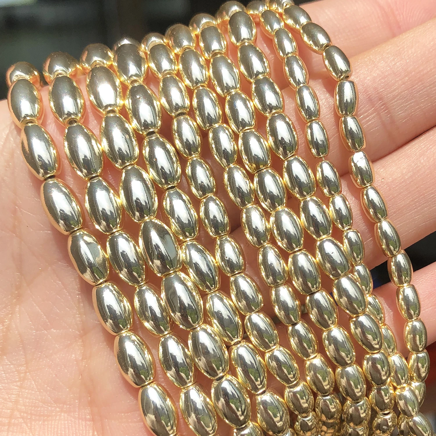 Natürliche 9k vergoldete Hämatitperlen unregelmäßige runde Herzwürfel Rondelle Spacer Perlen für Schmuckherstellung Diy Armband Halskette – Detail 6