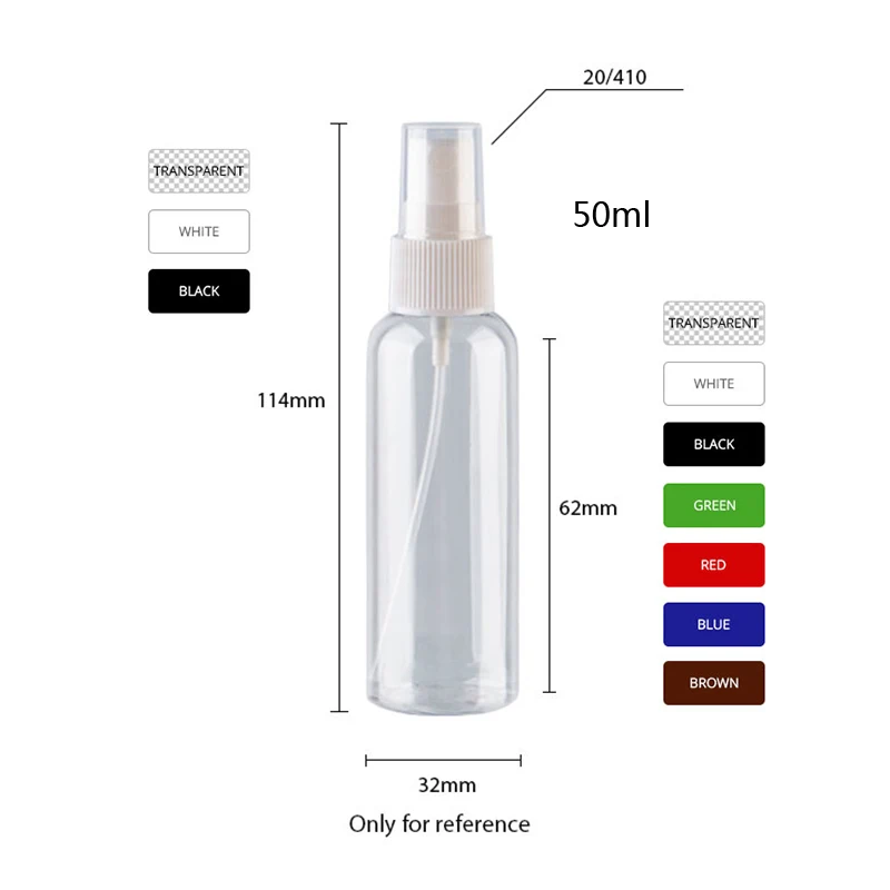 30pcs 30ml 50ml 60ml 100ml Sprayer Empty Bottles For Perfumes 100cc PET Clear Container With Fine Mist Spray Bottle Package