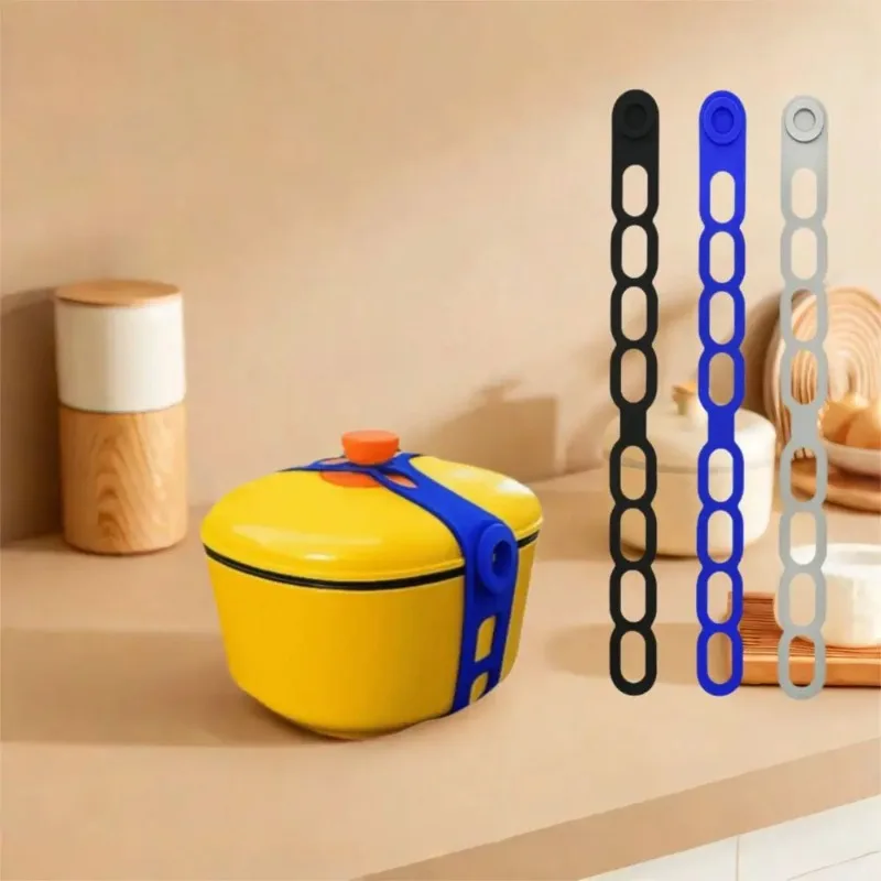 Convenient Stretchable Silicone Lid Strap - Splash-Proof, Leak-Proof, Reusable, Safe Material