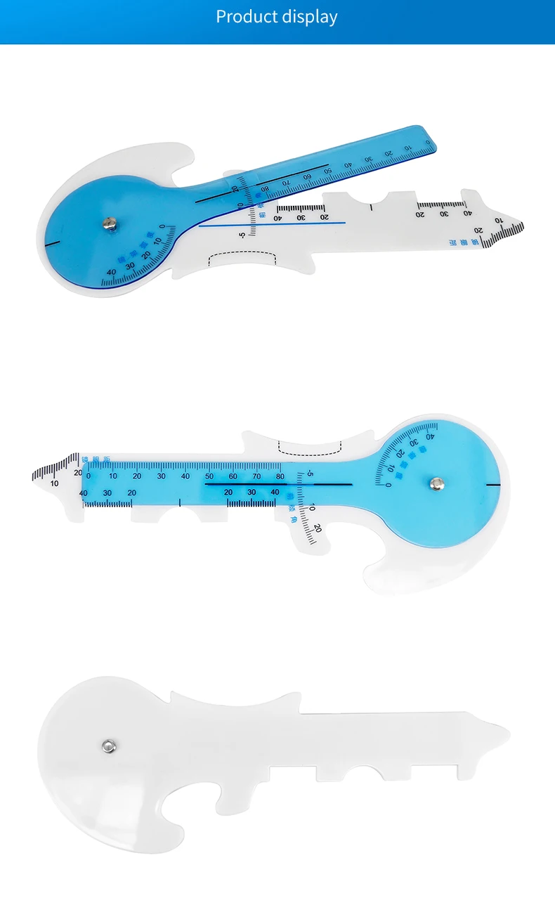 1pc Multi Function Plastic PD Ruler Pupil Distance Eye Wire Distance Front Angle Glasses Frame Curvature Measurement Tool