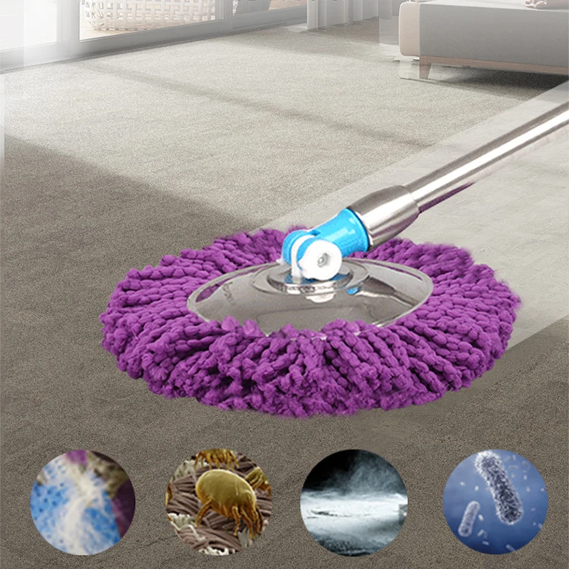 Universal 360° Rotating Microfiber Mop Head Replacement Cloth