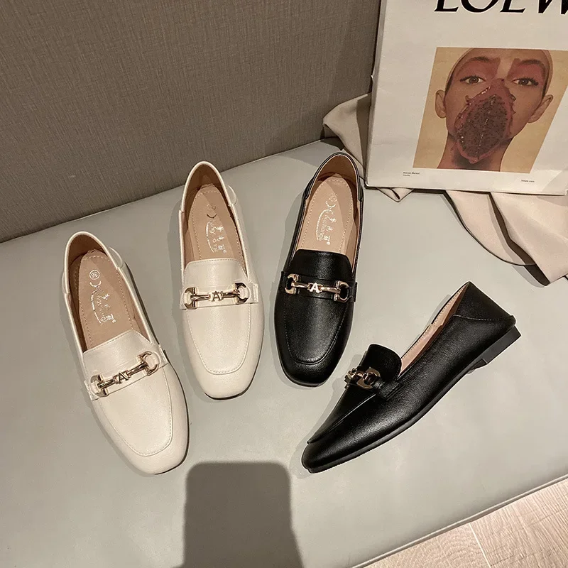 Spring Flat Non-slip British Style Casual Loafers Women Slippers