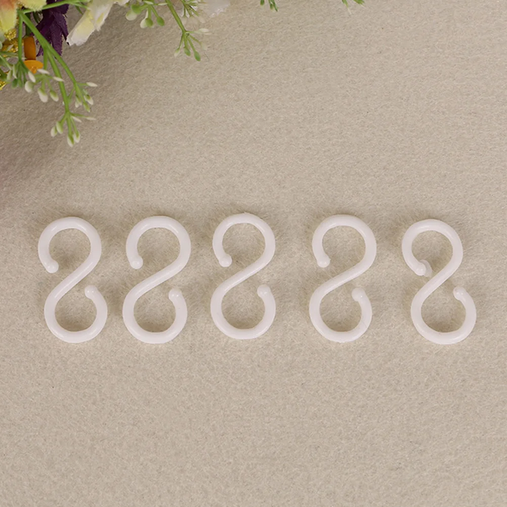 

S Hooks Hanging Mini Plastic White S Shaped Utensils Clothes Towel Spoon Hangers Racks Hooks for Kitchen Bathroom