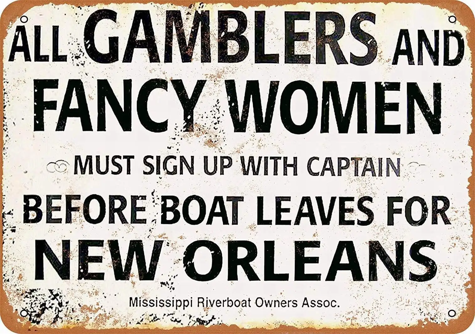 

Bobdsa Mrute 8 x 12 Metal Sign - Gamblers Fancy Women New Orleans Riverboat - Vintage Wall Decor Art Vintage Signs