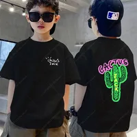 2024 Rapper Cactus Jack Graphic Cotton T Shirt Kid Boy Girls Hip Hop Tee Fashion Short Sleeve Shirt Summer Oversized Cotton Tops 1
