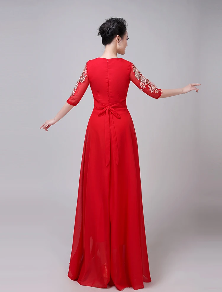 Chorus Costume Female College Student Choir Conductor Long Dress Solo Dress