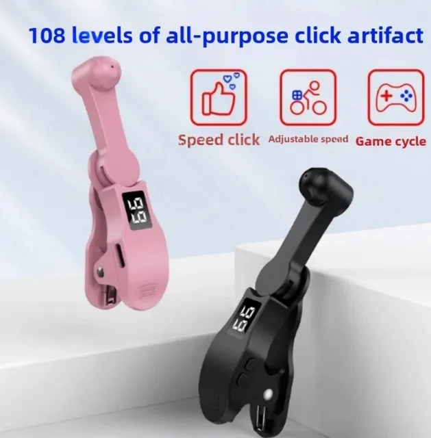 Auto Screen Clicker Mini Simulated Finger Phone Clicking Clicker Clip-on Video Live Liker Game Screen Touch Device for Tik Tok 2