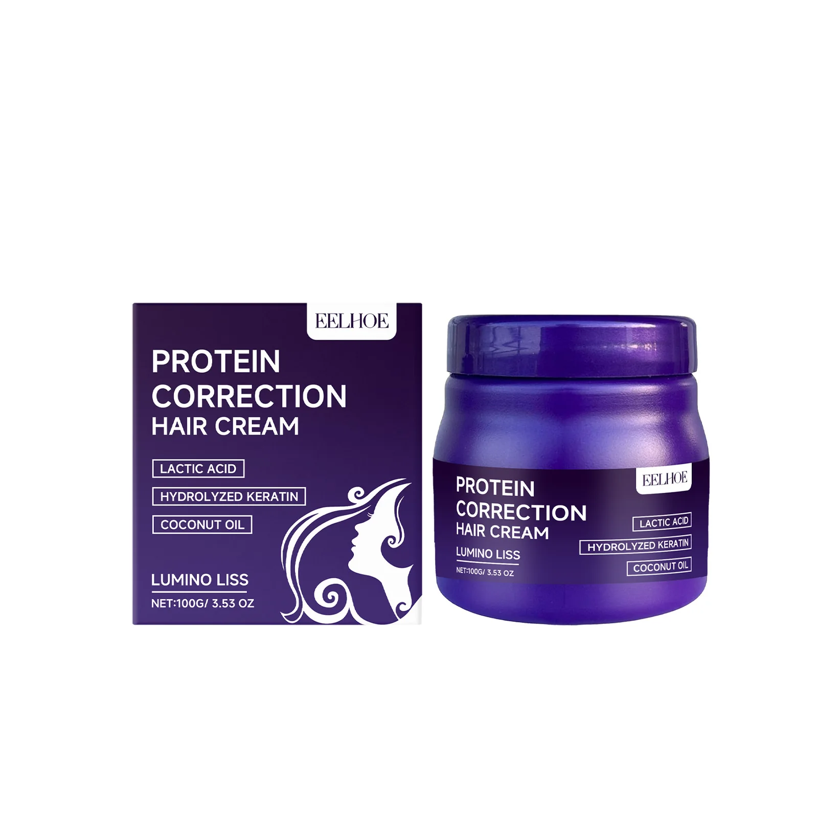 EELHOE Protein Hair Cream Straightening Treatment Fast Repair Damaged Frizzy Smoothing Curly Hair Deep Moisturizing Care