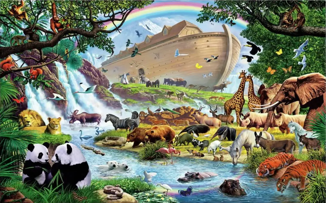 Johnson Noahs Ark Zoo Animali Sfondo Baby Shower Sfondo