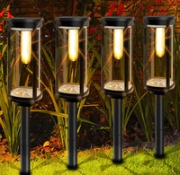 Solar Pathway Lights Outdoor Bright Waterproof Solar Garden Decorative Landscape E27 Bulb Lights for Walkway Driveway Lawn Patio 1