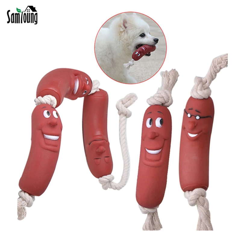 Dog Toy Sausage Rope Dog Toys Puppies Fun Stretchy Sausage Dog Toy Dog Toys Funny Aliexpress