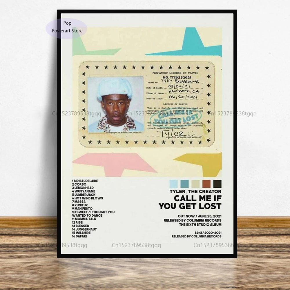 Gx490 If You Get Lost Tyler The Creator Call Me Album Tracklist Poster Print Canvas Painting Wall Art Picture Living Home Decor Painting Calligraphy Aliexpress