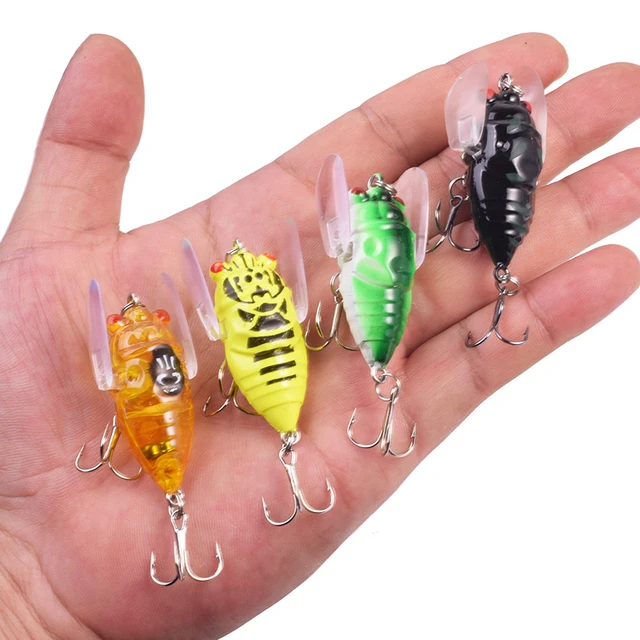 1 Pcs Top water Cicada Fishing Lure 6g 4.8cm Soft Wing Wobblers Tackle  Artificial Ladybug