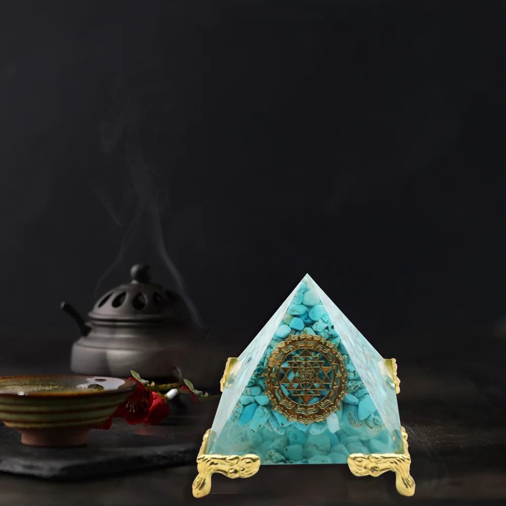 4Pcs Orgonite Pyramid Base Holder Stand Orgonite Pyramid Holder Decorative Craft Art Stands for Ogan Crystal Energy Tower