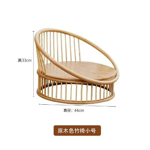 Pure handmade bamboo tatami seat home bay window chair Japanese-style legless back  room chair ティールームチェアчайная комната стул