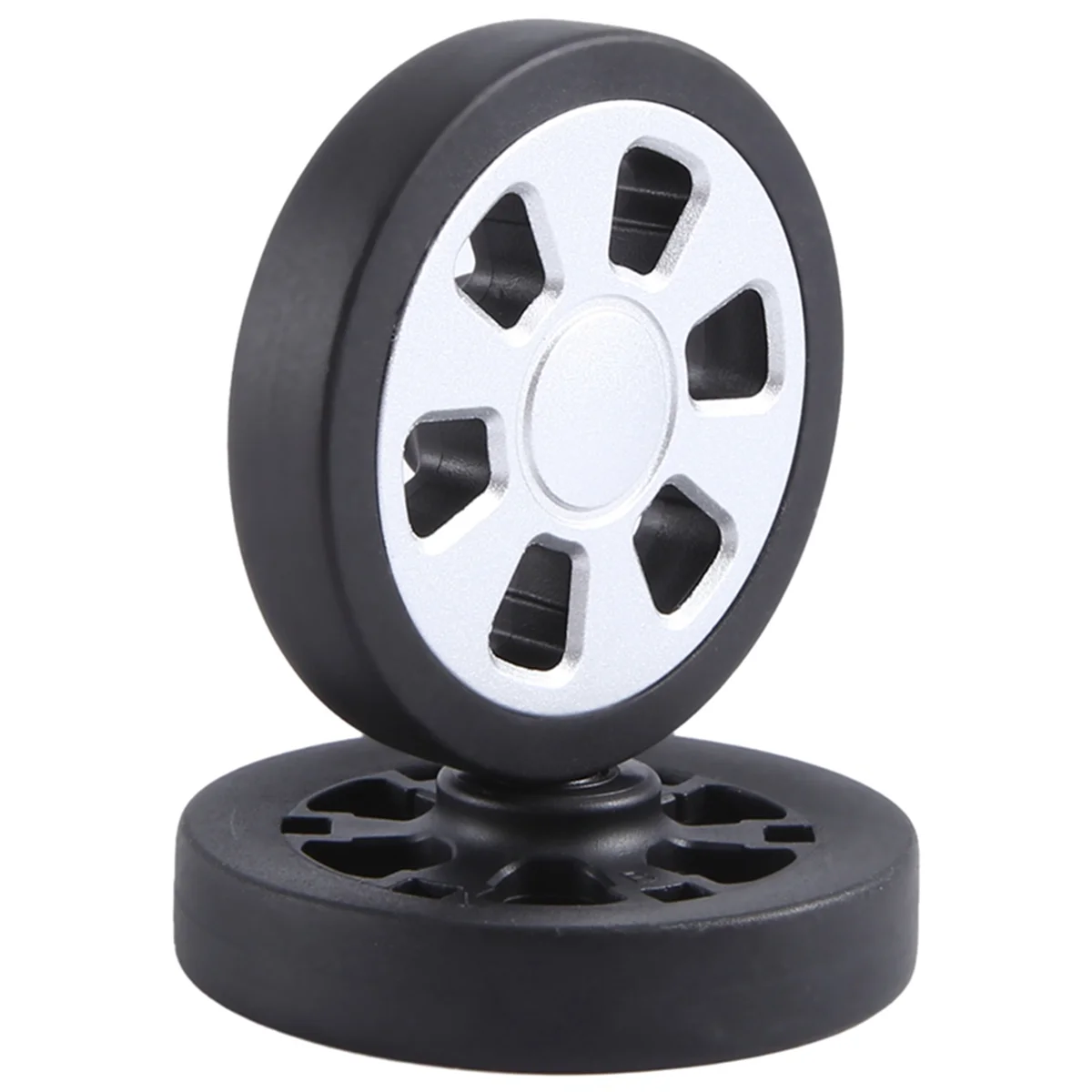 

60X13mm Set of 2 Luggage Suitcase Replacement Wheels, PU Swivel Caster Wheels Bearings Repair
