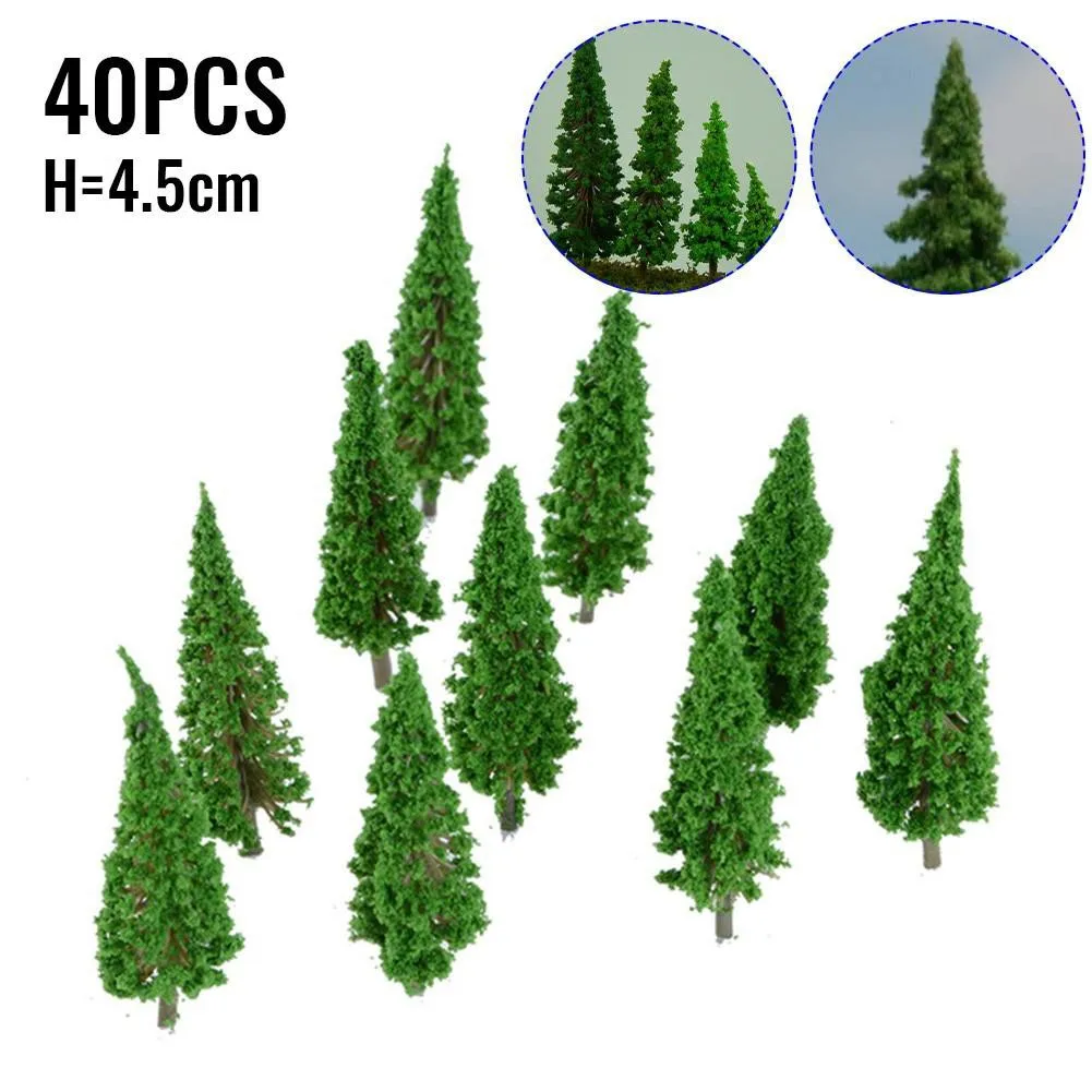 

40pcs Train Artificial Miniature Tree Plastic Model Scenery Railroad Decoration Building Landscape Micro Accessories Toys Kits