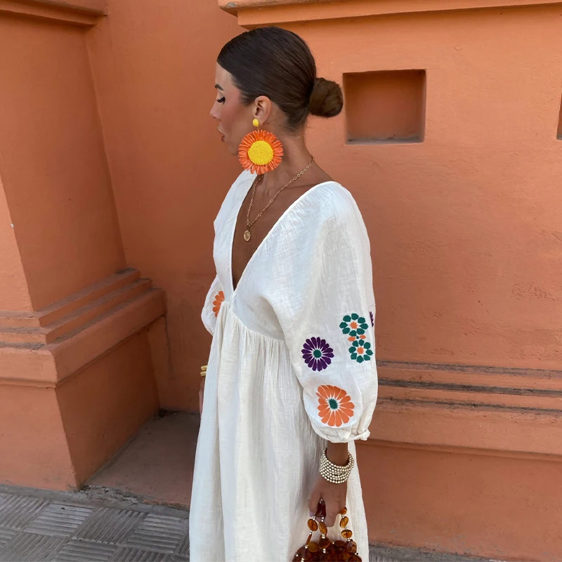 Vestido Linho Midi Decote V, Pronta Entrega, Em Alta, Vestido de Linho elegante