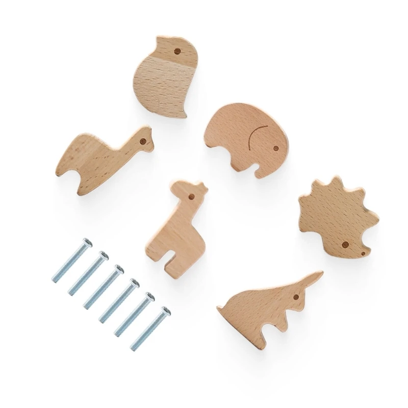 

Unique Animal Pattern Round Wooden Drawer Pull Delightful Drawer Cabinet Pull