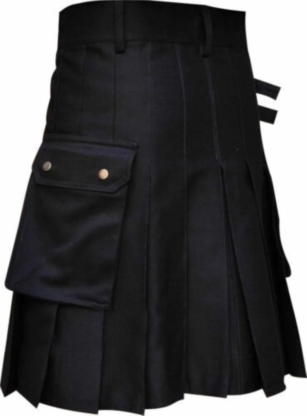 Vysoký kvalita móda muži hustý kapsa kilts celistvý barva gotický kilt vintage bojovnice dovozné kilt kov pás plisované sukně
