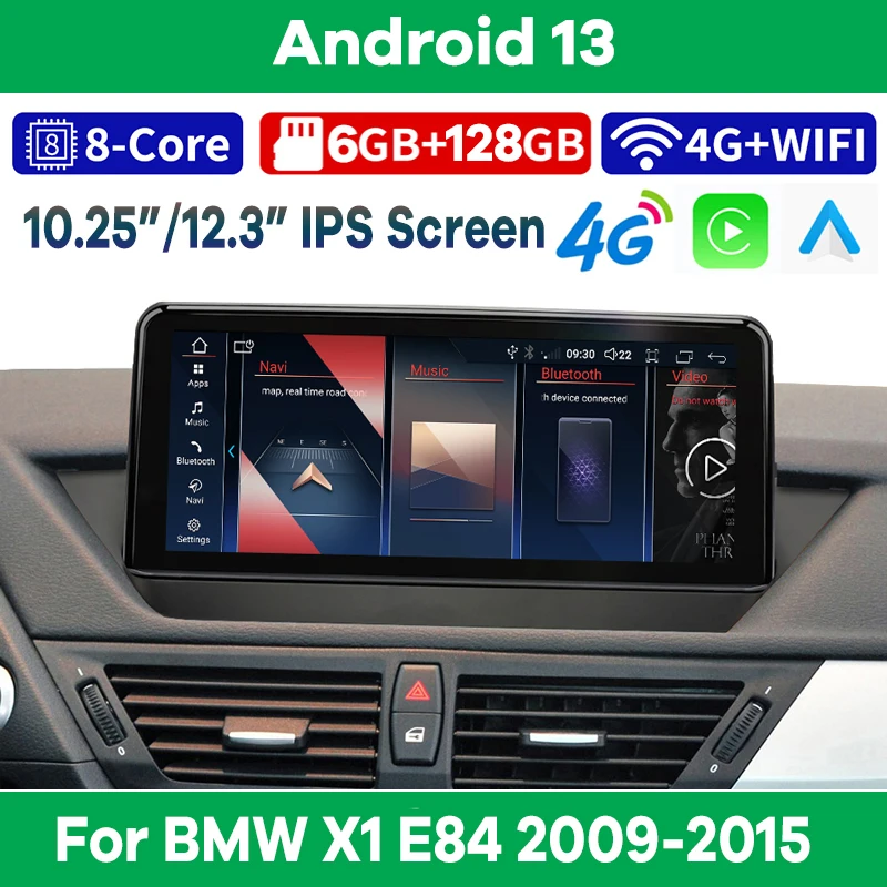 

Автомобильная Мультимедийная система, плеер на Android 13, с восьмиядерным процессором, 10,25/12,3 дюймов, GPS, для BMW X1, E84, 2009-2015