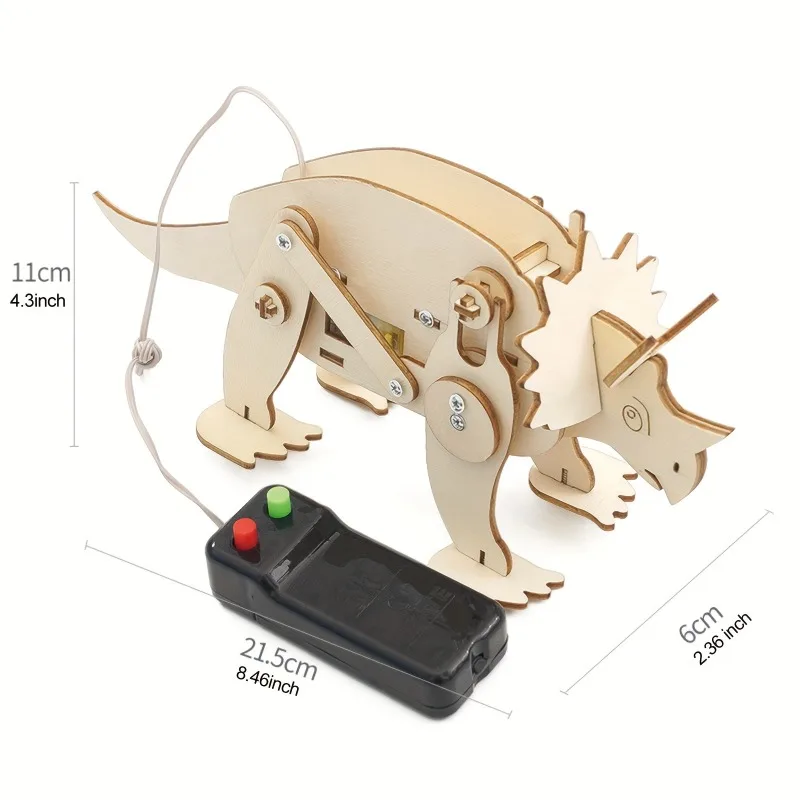 Dinosaur STEM Kit: DIY Educational 3D Wooden Puzzle & Science Building Set