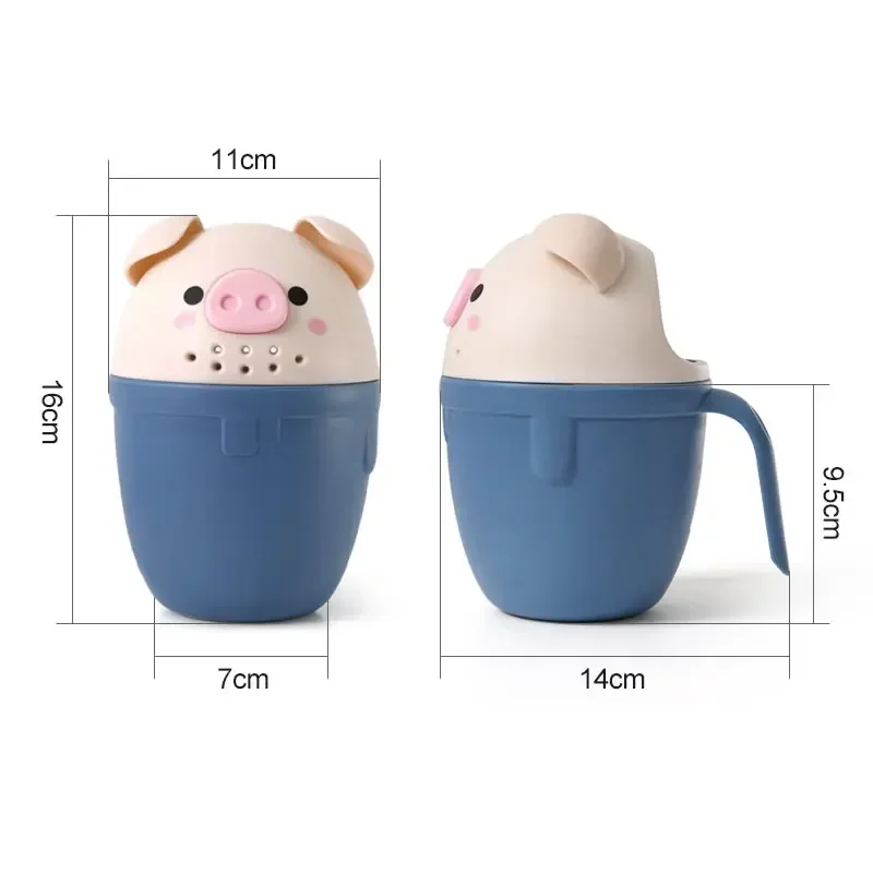 Kids Bath Tool Cartoon Pig Baby Bath Caps Cute Toddle Shampoo Cup Children Bathing Bailer Baby Shower Spoons Washing Hair Cup baby bath tool bath toys kids bath toys